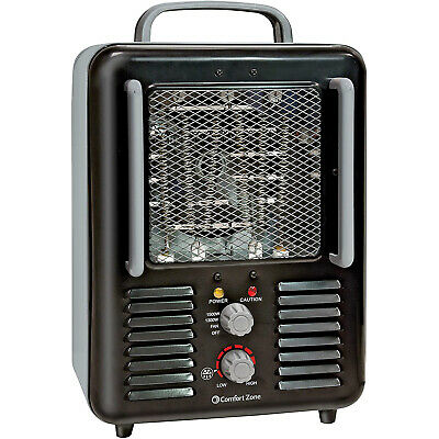 Comfort Zone Cz798bk Compact Portable Electric Utility Space Heater Personal Fan