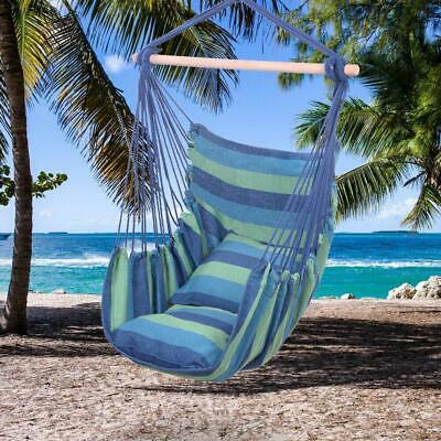 Bbq Hammock Hanging Rope Chair Porch Swing Seat Patio Camping Portable Blue