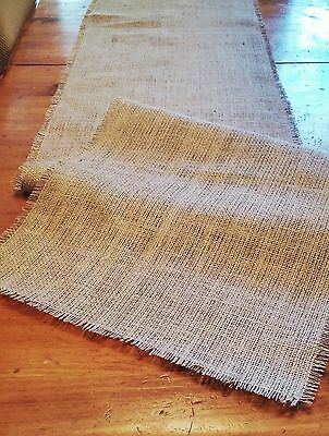 Natural Burlap Table Runner With Fringed Edge - Various Sizes - Free Ship!