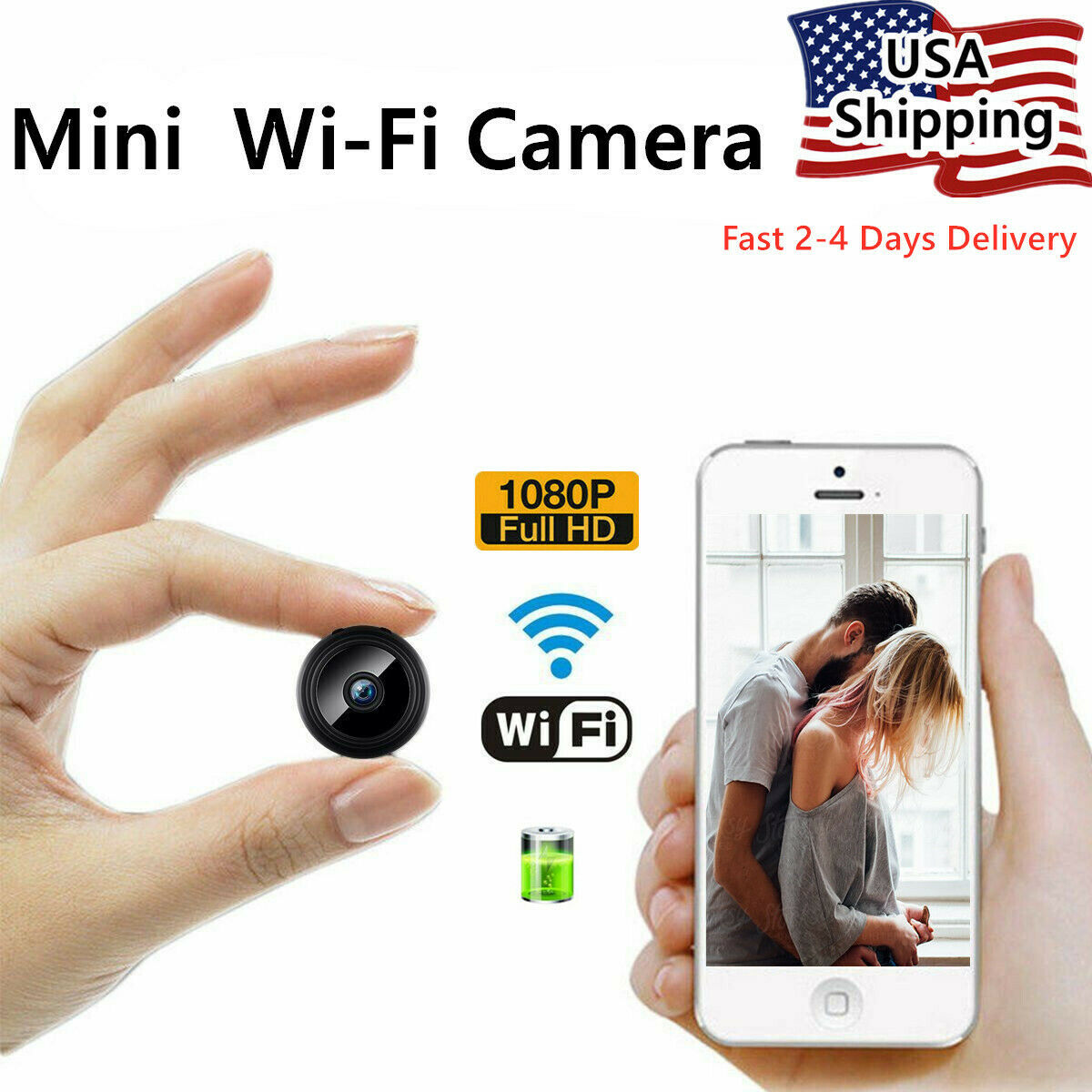 Mini Hidden Spy Camera Wifi Wireless Night Vision Home Security 1080p Hd Dvr Cam