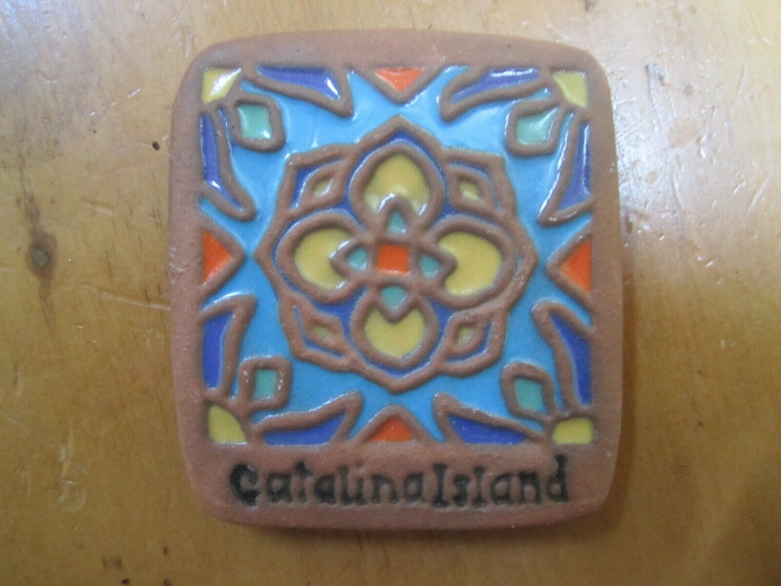 Catalina Pottery Contemporary Brown Clay Tile Design Magnet
