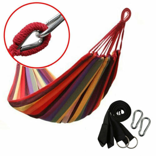Camping Hammock Cotton Rope Hiking Portable Outdoor Swing Sleep Hanging Bed