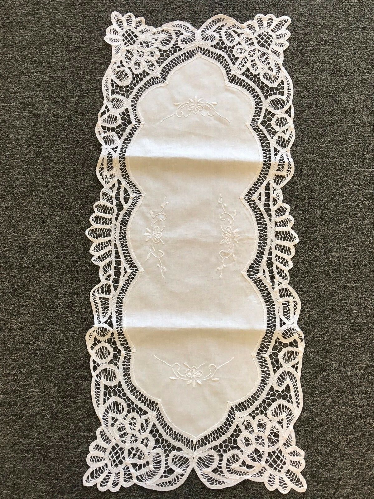 Embroidered Cotton Lace Battenburg Placemat Table Runner Wedding Party Banquet