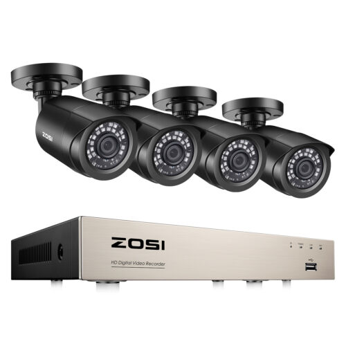 Zosi 8ch H.265+ 5mp Lite Dvr 1080p Outdoor Cctv Home Security Camera System Kit