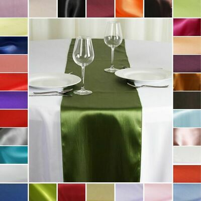 20 Pcs Satin 12x108" Table Runners Wedding Party Catering Decorations On Budget