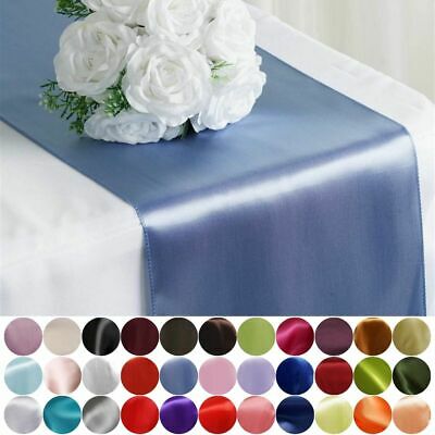 12 Pcs 12" X 108" Satin Table Top Runners Wedding Party Linens Free Shipping