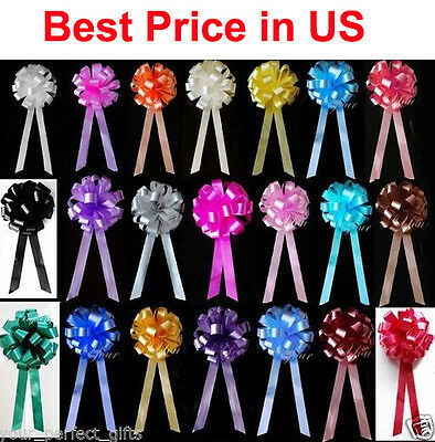 20 Pcs 8" Pew Bows Christmas Gift Wrap Holiday Party Wedding Pull Pew Bows Chair