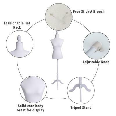 Adjustable Female Mannequin Torso Dress Form Display W/ Tripod Stand Styrofoam