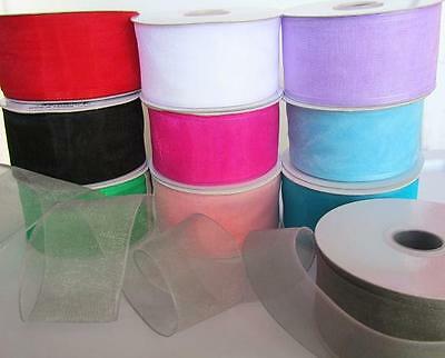 25 Yards Spool Sheer Organza 3/8,7/8,1.5" Ribbon Supply Us Seller Or-roll Color
